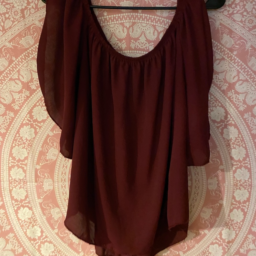 Charlotte Russe- Burgundy Red Blouse